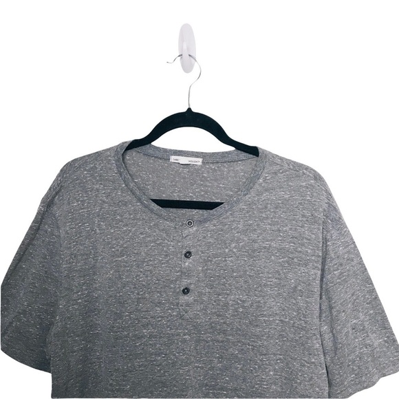 Threads 4 Thought Gray Round Neck Henley Short Sleeve Tee T Shirt - Picture 3 of 9